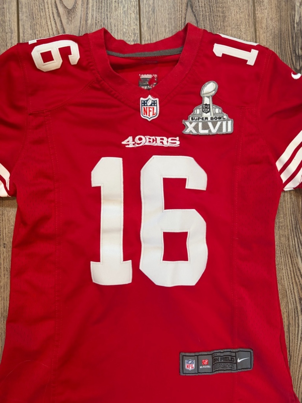 Nike 49ers Joe Montana #16 Women’s M Red Jersey Super Bowl Patch - Picture 5 of 11